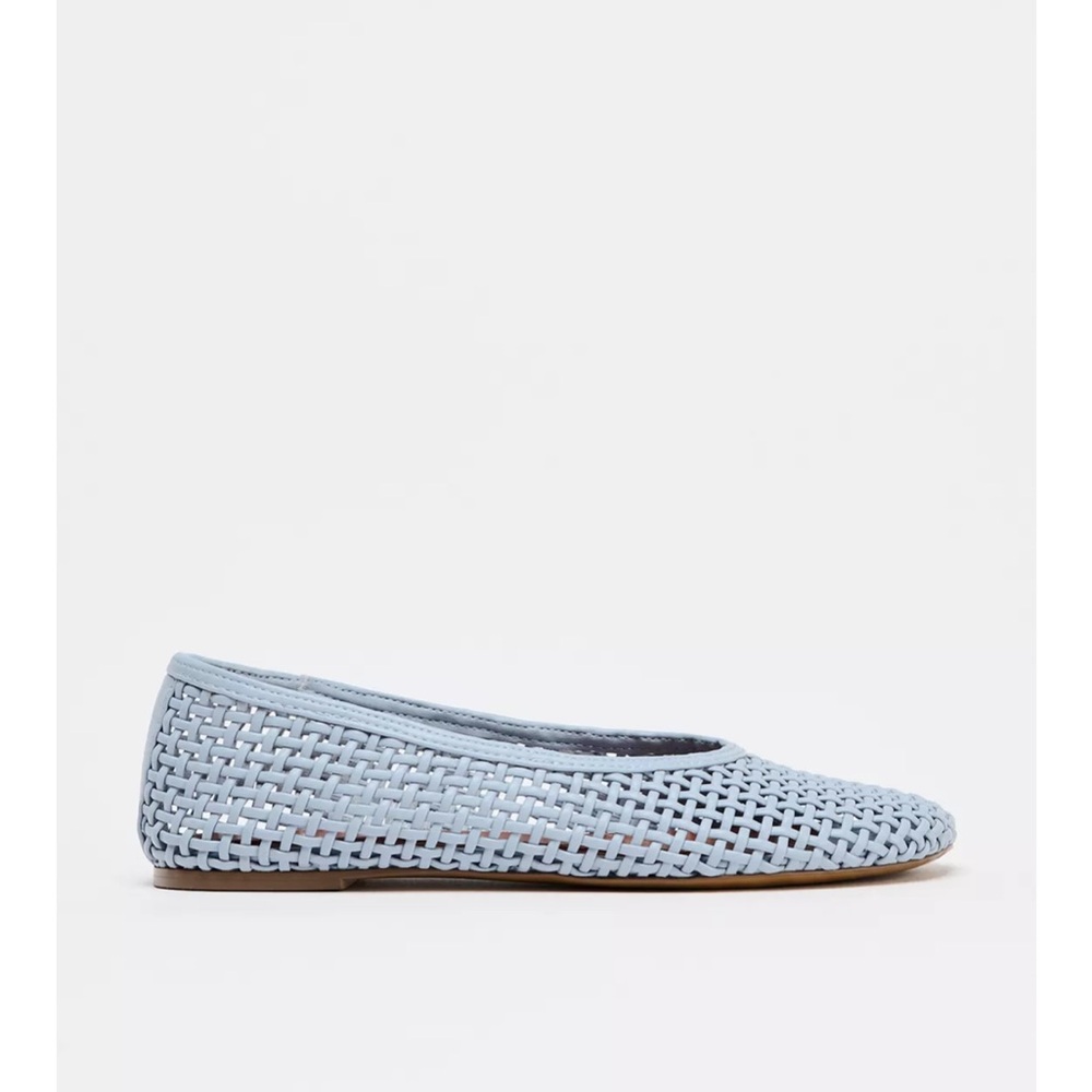 Zara Light Blue Woven Sandals